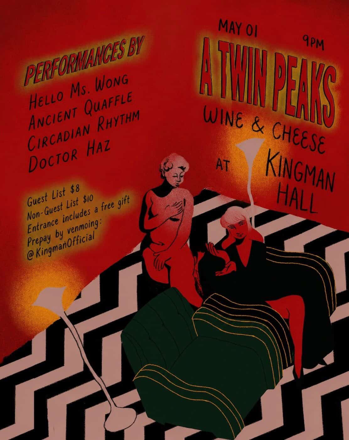 Twin Peaks Wine and Cheese Night poster